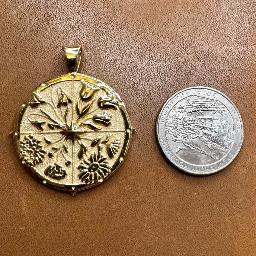 HOPE JW Original Pendant Coin - 14K Plated - Like NEW condition! - Picture 3 of 5